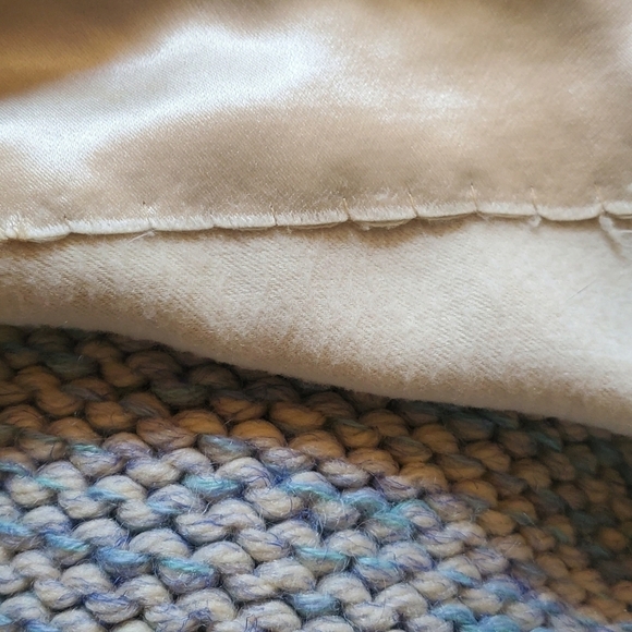 Vintage Handmade Pure Wool Blue Lined Heavy Knit Button-Down Sz. XL Coat - Picture 4 of 12